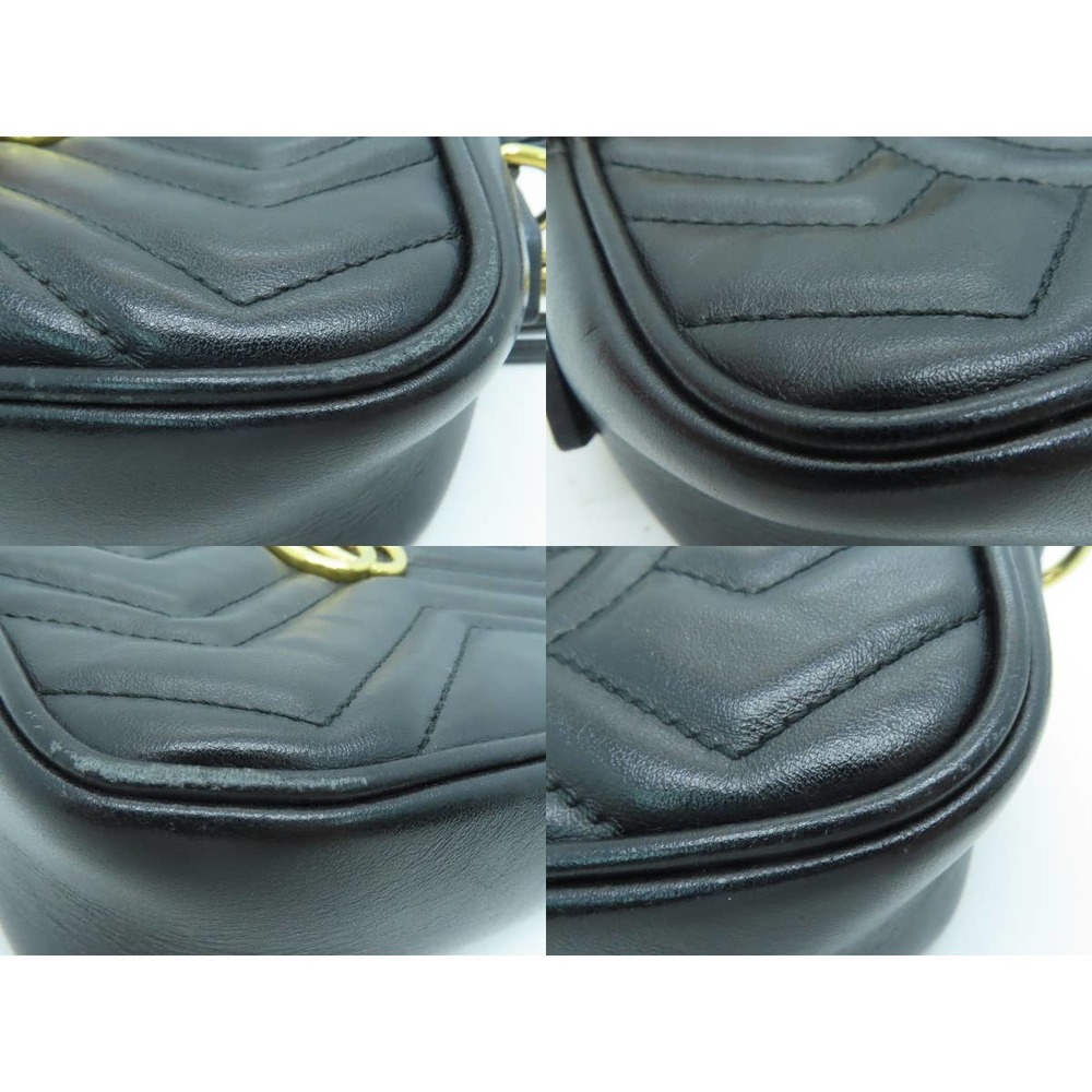 💎✨BEAUTIFUL✨💎 Authentic Gucci GG Shoulder Bag Calfskin Leather Black - Picture 7 of 14